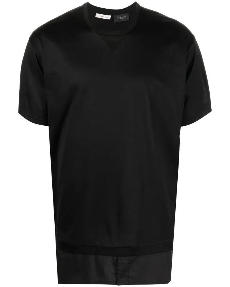 Low Brand T-Shirt im Layering-Look - Schwarz Schwarz