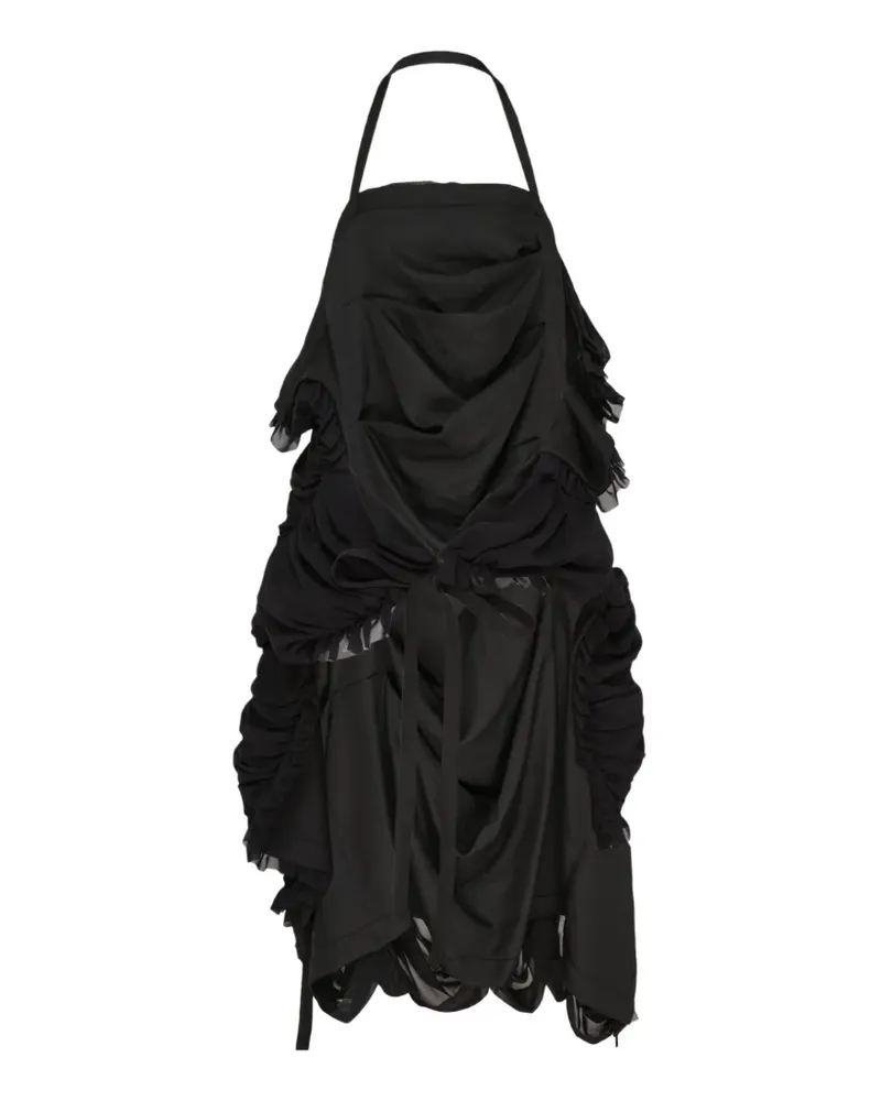 Comme des Garçons Gerafftes gestuftes Minikleid - Schwarz Schwarz
