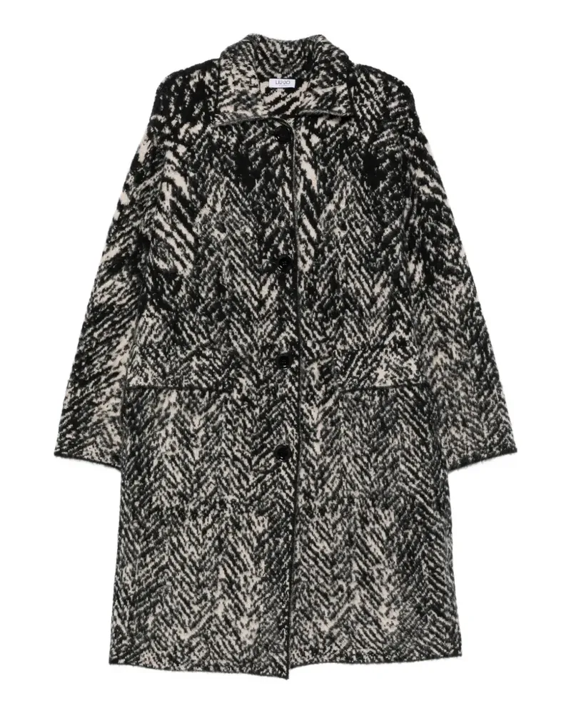 Liu Jo herringbone-knit coat - Schwarz Schwarz