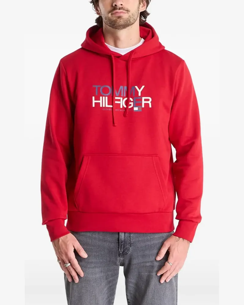 Tommy Hilfiger logo-print hoodie - Rot Rot