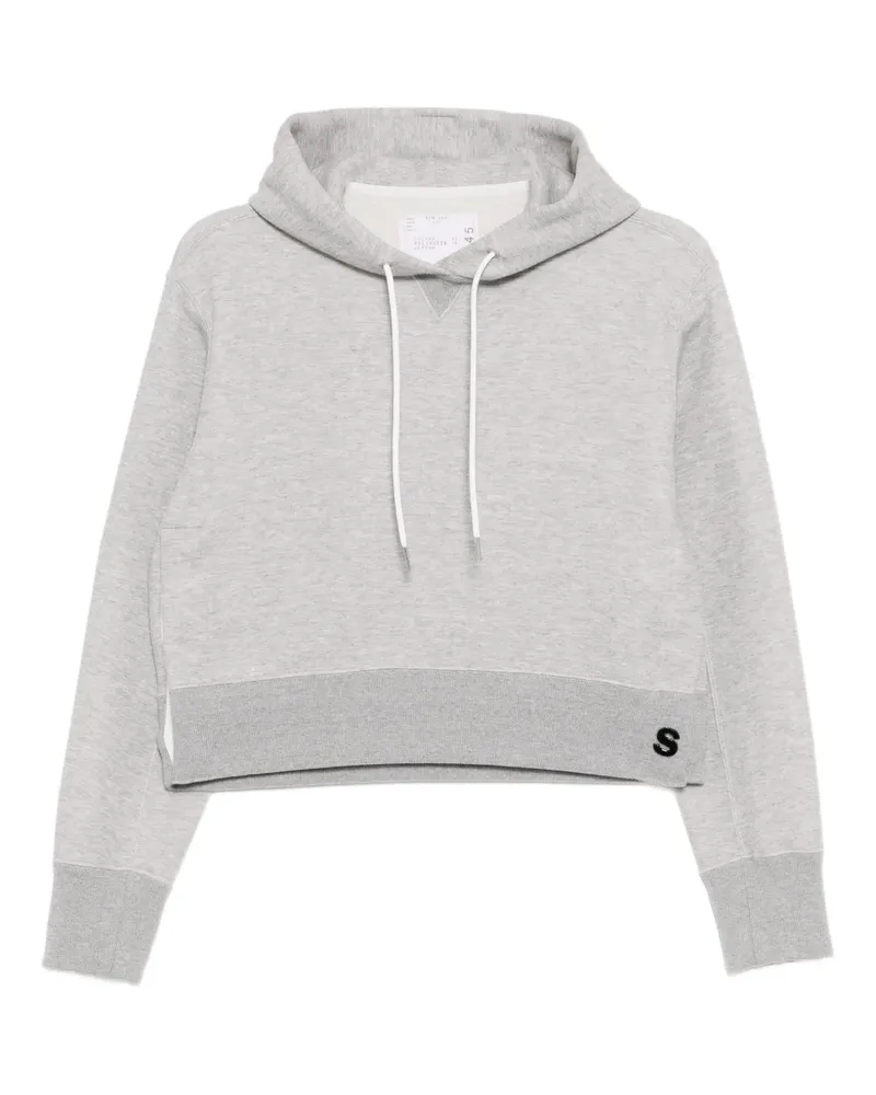 Sacai cropped hoodie - Grau Grau