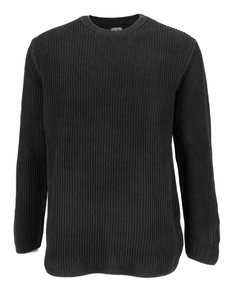 C.P. Company Pullover aus Baumwoll-Chenille mit Rundhalsausschnitt - Schwarz Schwarz