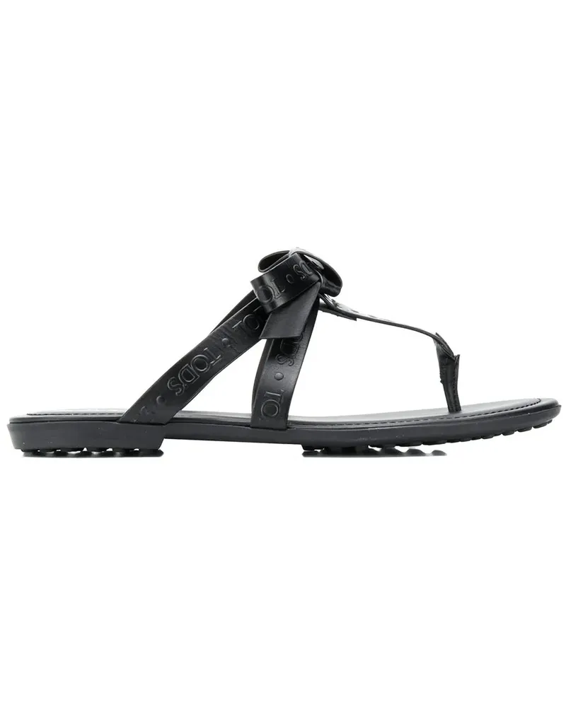 TOD'S Flip-Flops mit Logo - Schwarz Schwarz