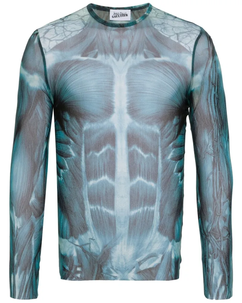 Jean Paul Gaultier Écorché Oberteil - Blau Blau