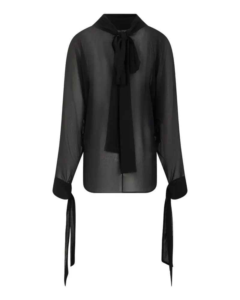 P.A.R.O.S.H. P.A.R.O H. sheer tie-cuff blouse - Schwarz Schwarz