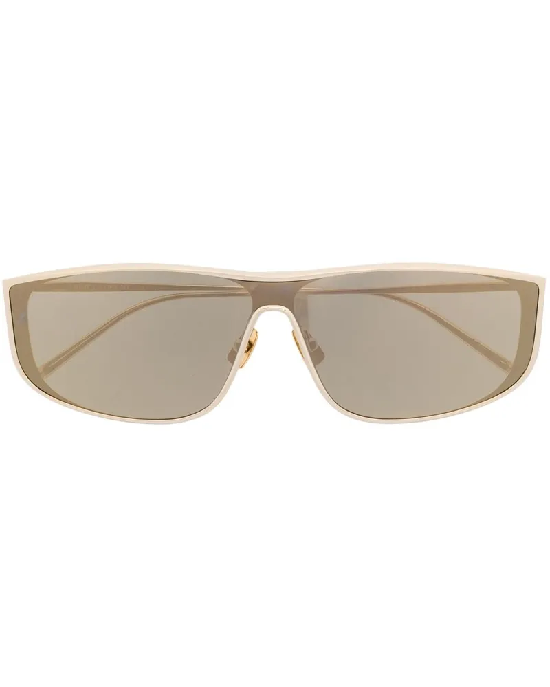 Saint Laurent Sonnenbrille mit eckigem Gestell - Gold Gold