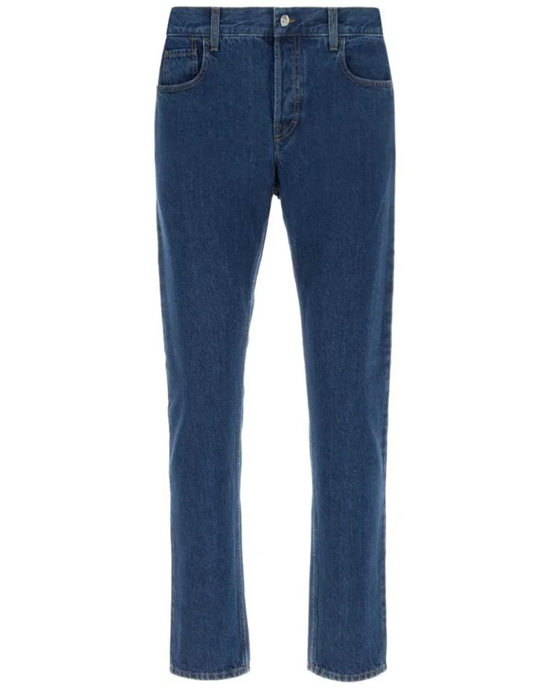 Gucci Slim-Fit-Jeans mit Logo-Patch - Blau Blau