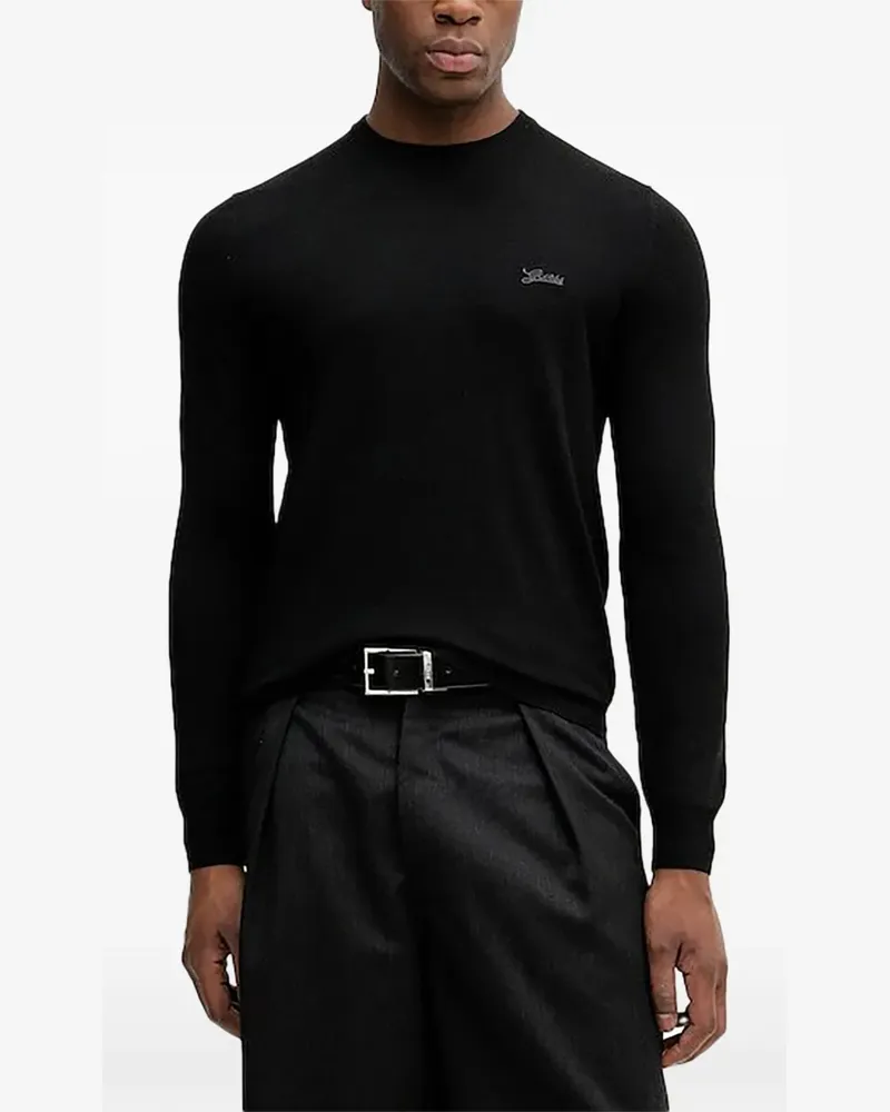 Guess Daniel logo-detail long-sleeve sweater - Schwarz Schwarz