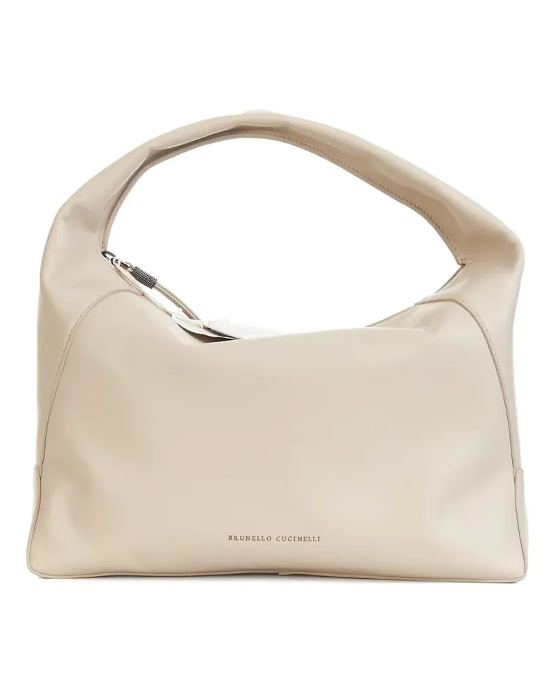 Brunello Cucinelli Schultertasche mit Reißverschluss - Weiß Weiß