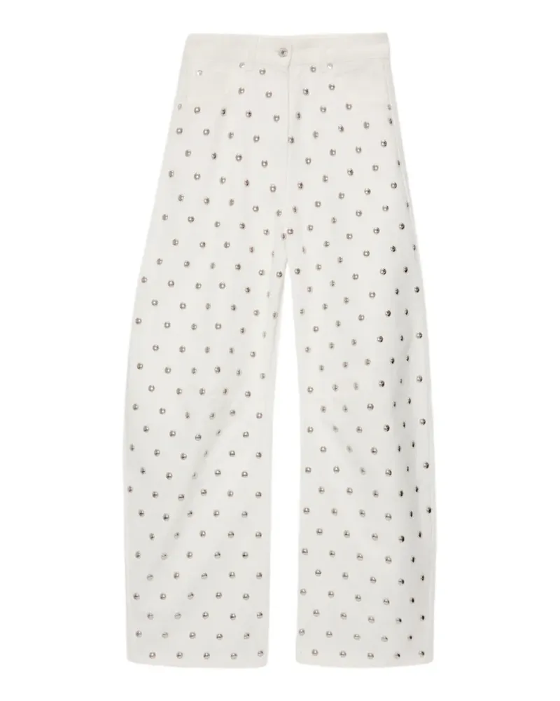 MSGM Jeans mit Nieten - Weiß Weiß