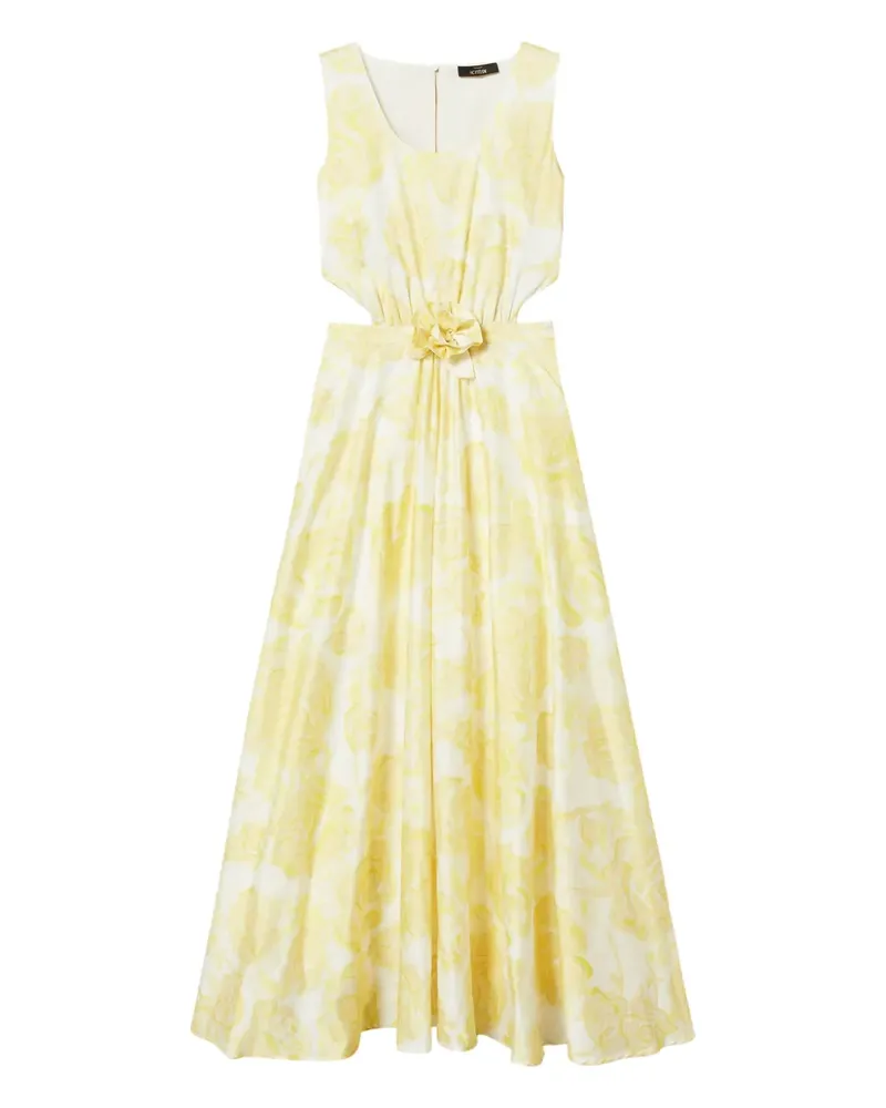 Twin-Set Maxikleid mit Blumen-Print - Gelb Gelb