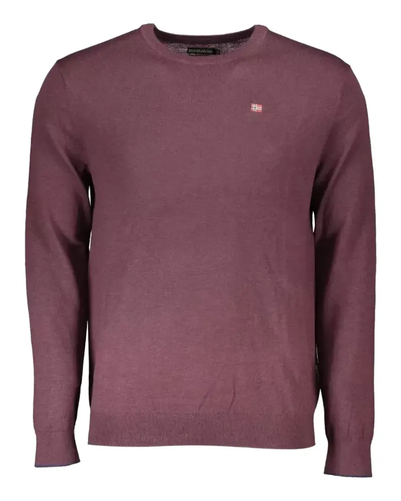 Napapijri logo-patch crew-neck sweater - Violett Violett