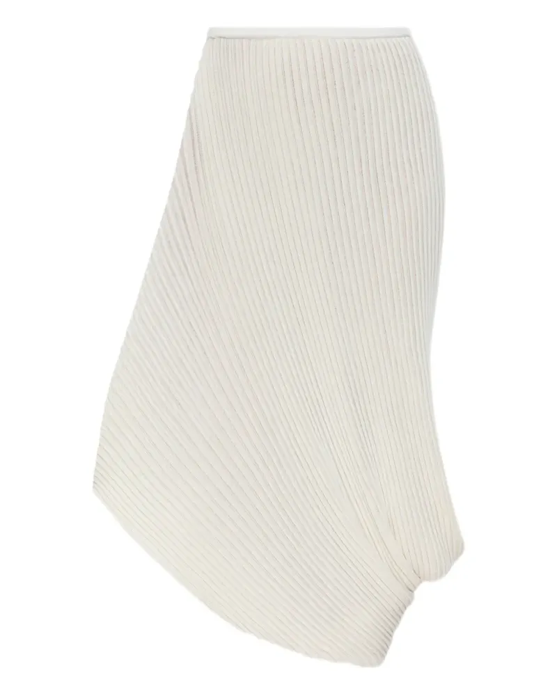 Issey Miyake Asymmetrischer Faltenrock - Weiß Weiß