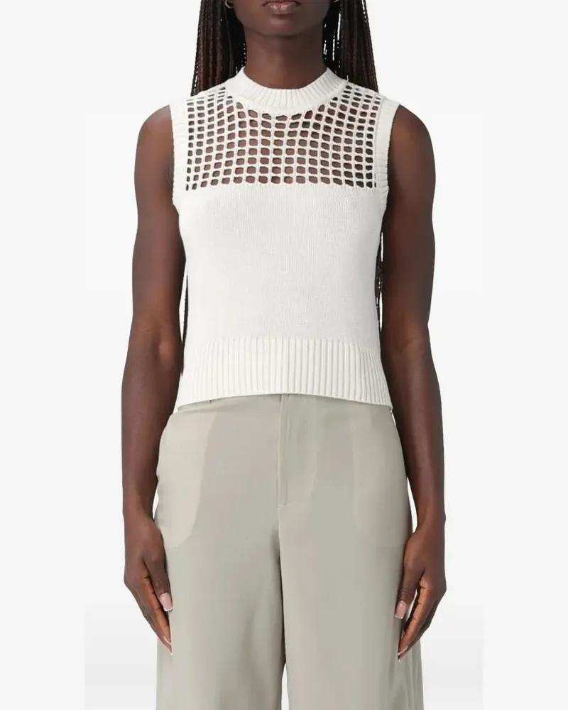 Armani Exchange Gestricktes Top - Weiß Weiß