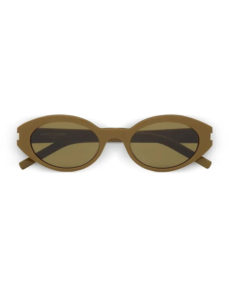 Saint Laurent Sonnenbrille mit ovalem Gestell - Braun Braun