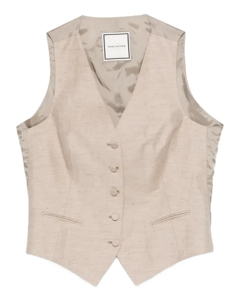 Tagliatore Weste mit V-Ausschnitt - Nude Nude