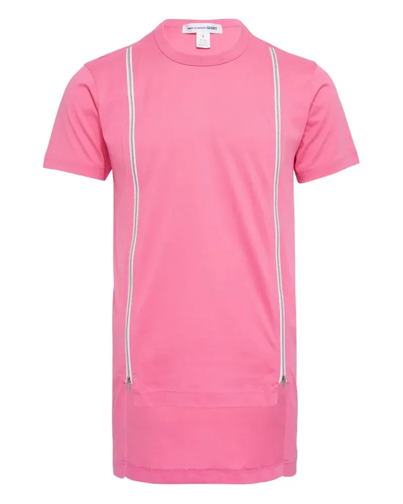Comme des Garçons zip-embellished T-shirt - Rosa Rosa