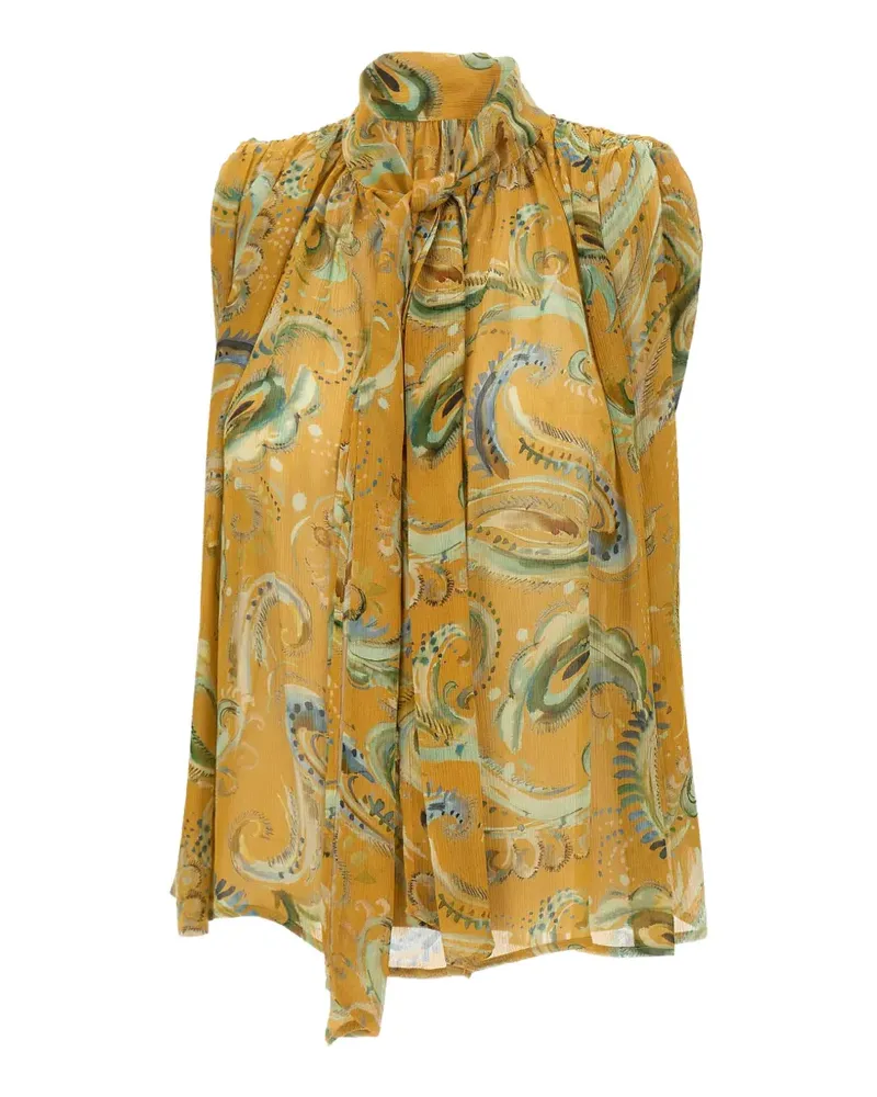 MARELLA scarf-detail paisley blouse - Gelb Gelb