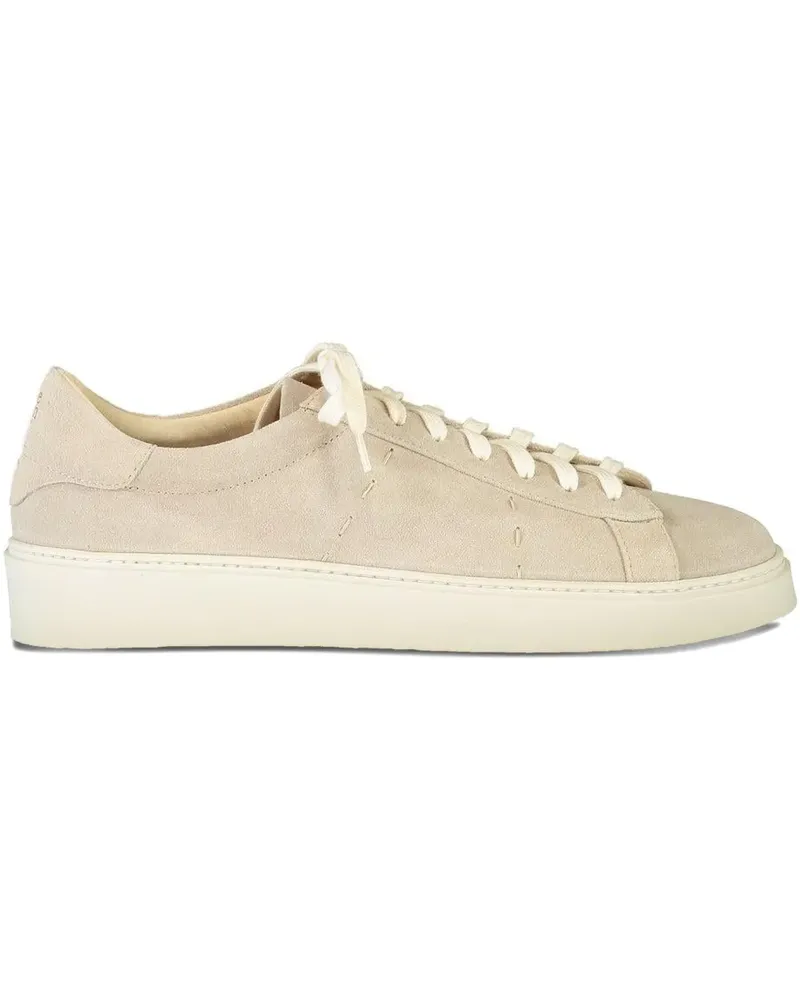 Eleventy lace-up suede sneakers - Nude Nude