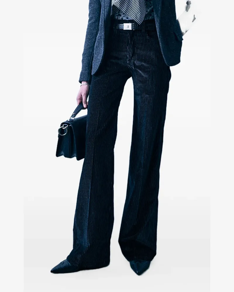 R13 Charlotte velvet-stripe jeans - Schwarz Schwarz