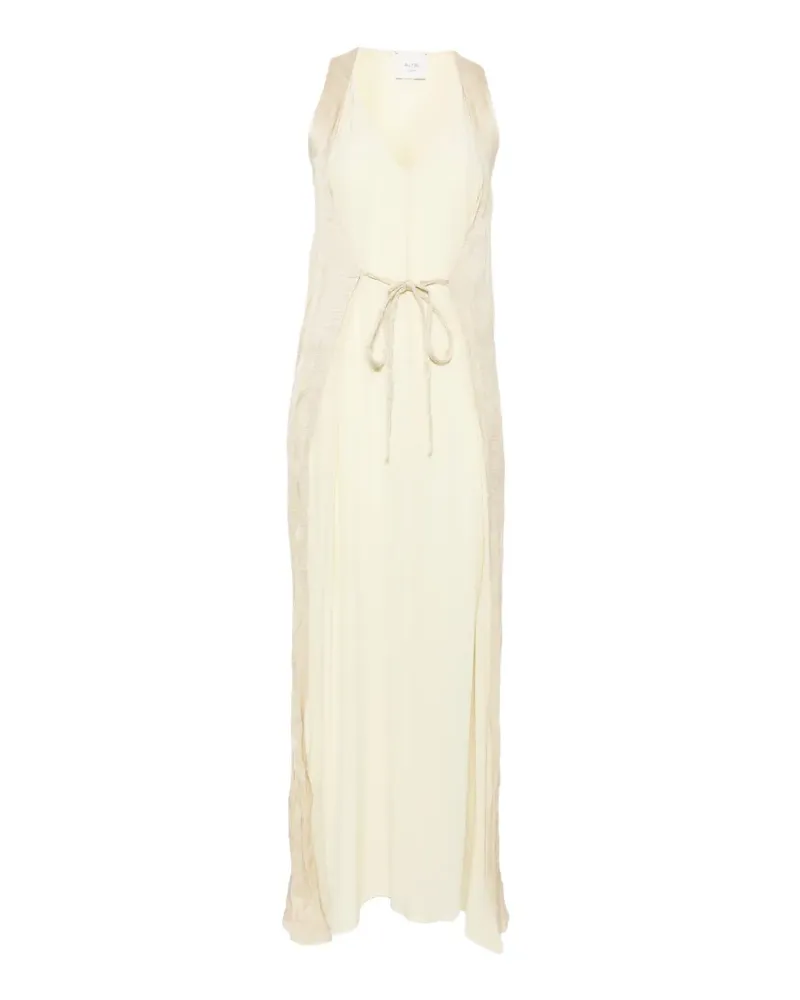ALYSI Gestuftes Maxikleid mit V-Ausschnitt - Nude Nude