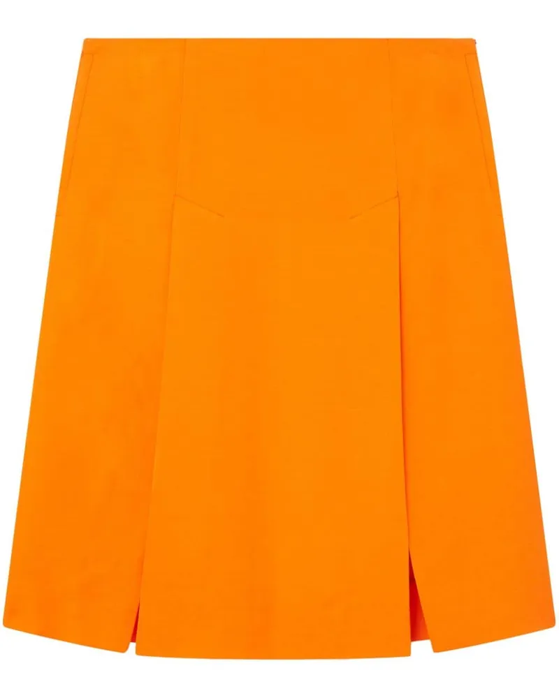 Stella McCartney Leichter Midirock mit Schlitz Orange