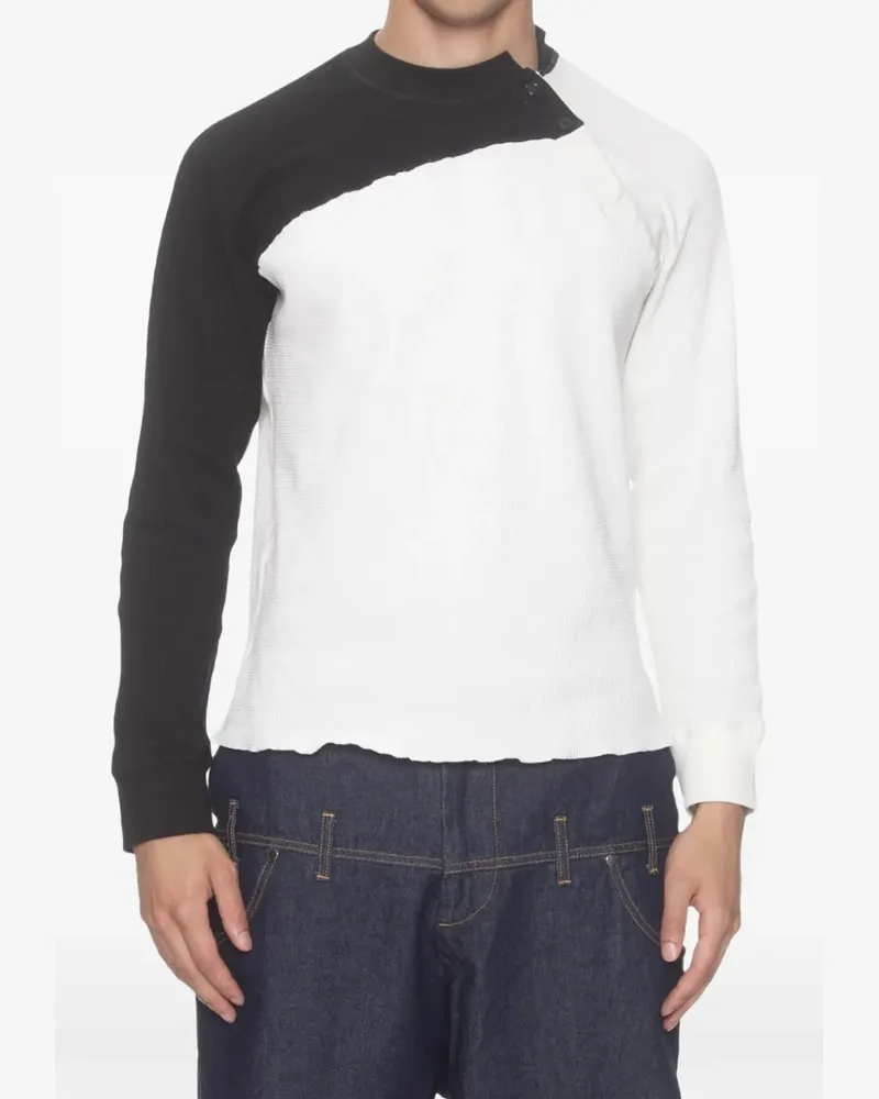 Spencer Badu Asymmetrisches Block T-Shirt mit Raglanärmeln - Weiß Weiß