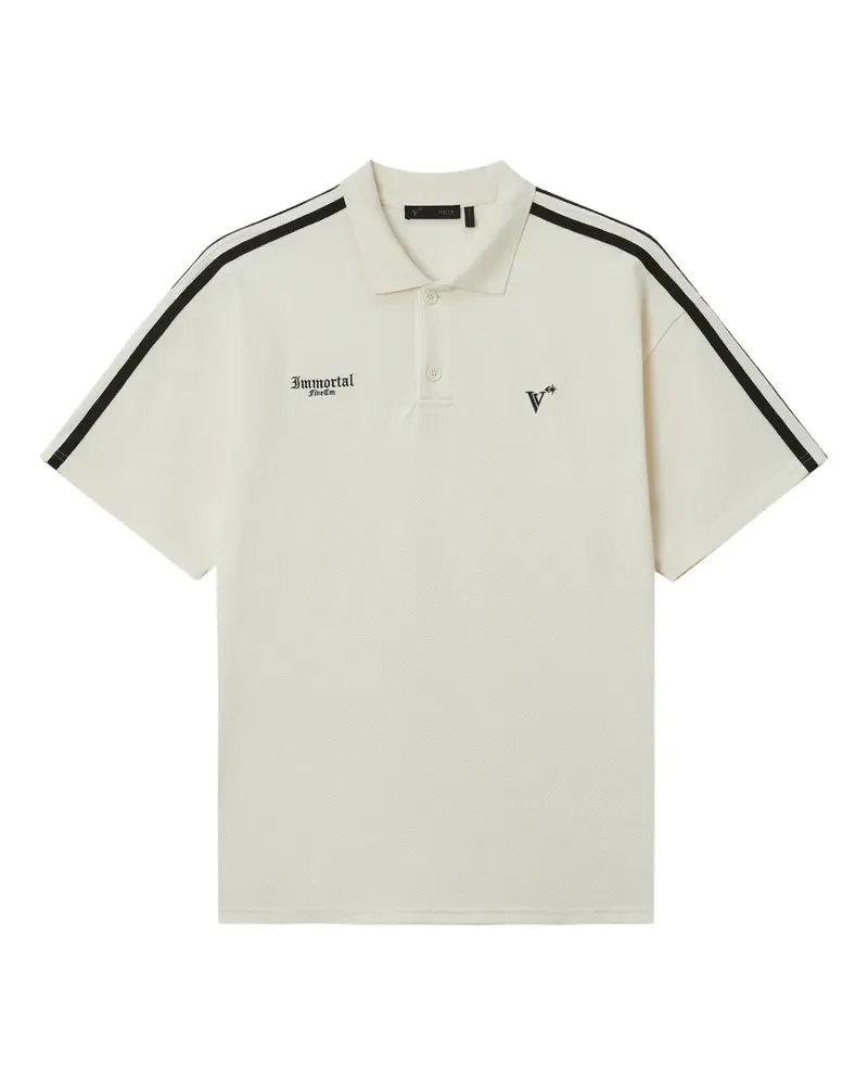 FIVE CM stripe-detail polo shirt - Nude Nude