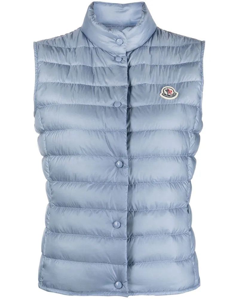 Moncler Geripptes Top mit Logo-Patch - Blau Blau