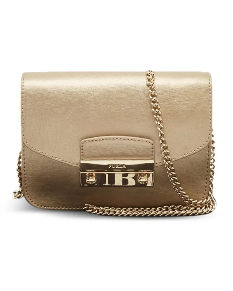 Furla Mini Umhängetasche aus laminiertem Leder - Gelb Gelb