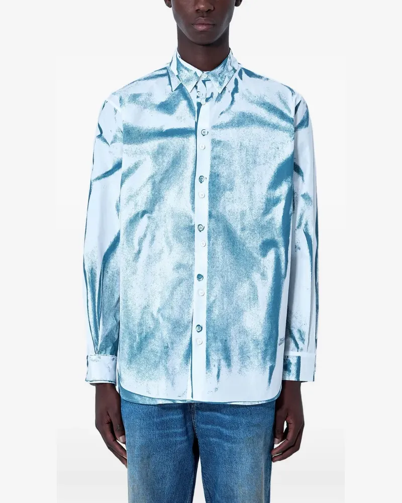 Jean Paul Gaultier abstract-print cotton shirt - Weiß Weiß