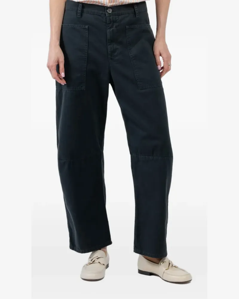 Velvet patch-pocket trousers - Blau Blau