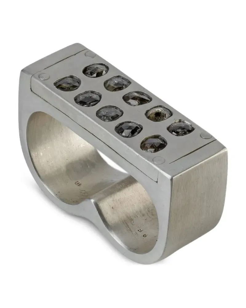 Parts Of Four Plate Double Ring - Silber Silber