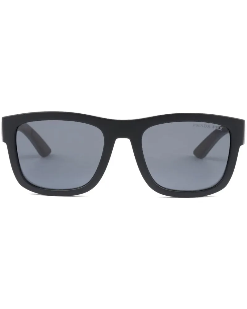 Prada Linea Rossa Active Sonnenbrille mit eckigem Gestell - Schwarz Schwarz