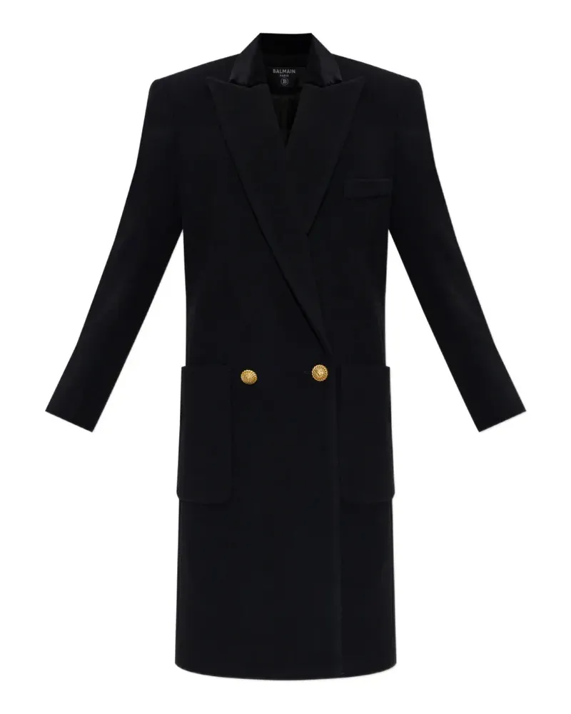 Balmain double-breasted wool coat - Schwarz Schwarz