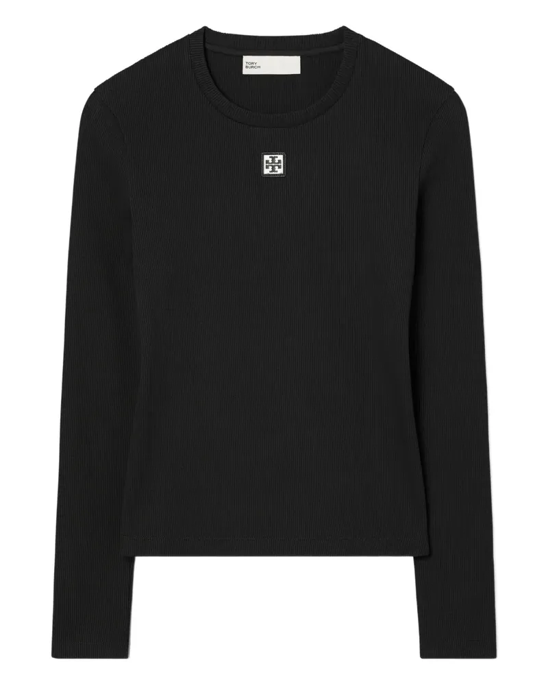 Tory Burch T-Shirt mit Logo - Schwarz Schwarz