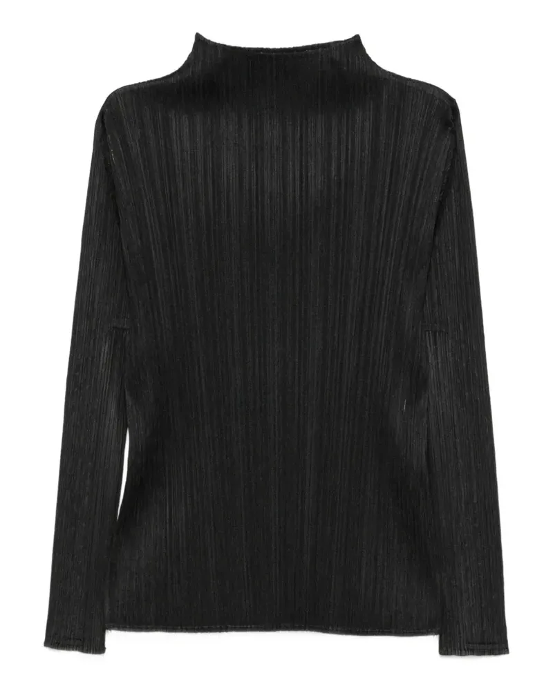 Issey Miyake T-Shirt mit Falten - Schwarz Schwarz
