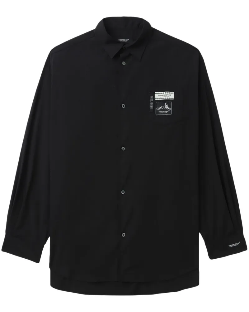 Undercover Hemd mit Logo-Patch - Schwarz Schwarz