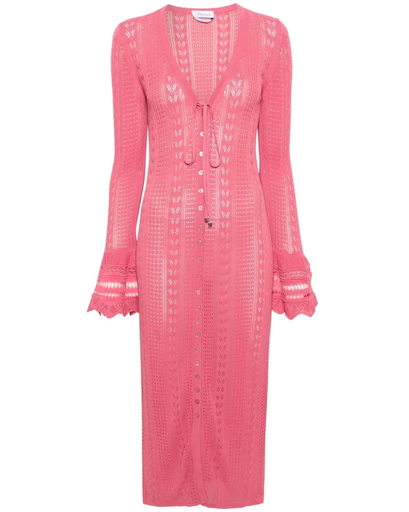 Blumarine Maxikleid aus Pointelle-Strick - Rosa Rosa