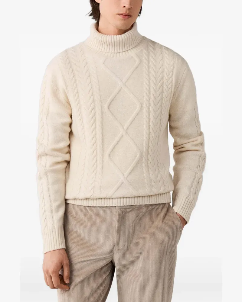 Hackett Argyle-Strickpullover mit Zopfmuster - Nude Nude