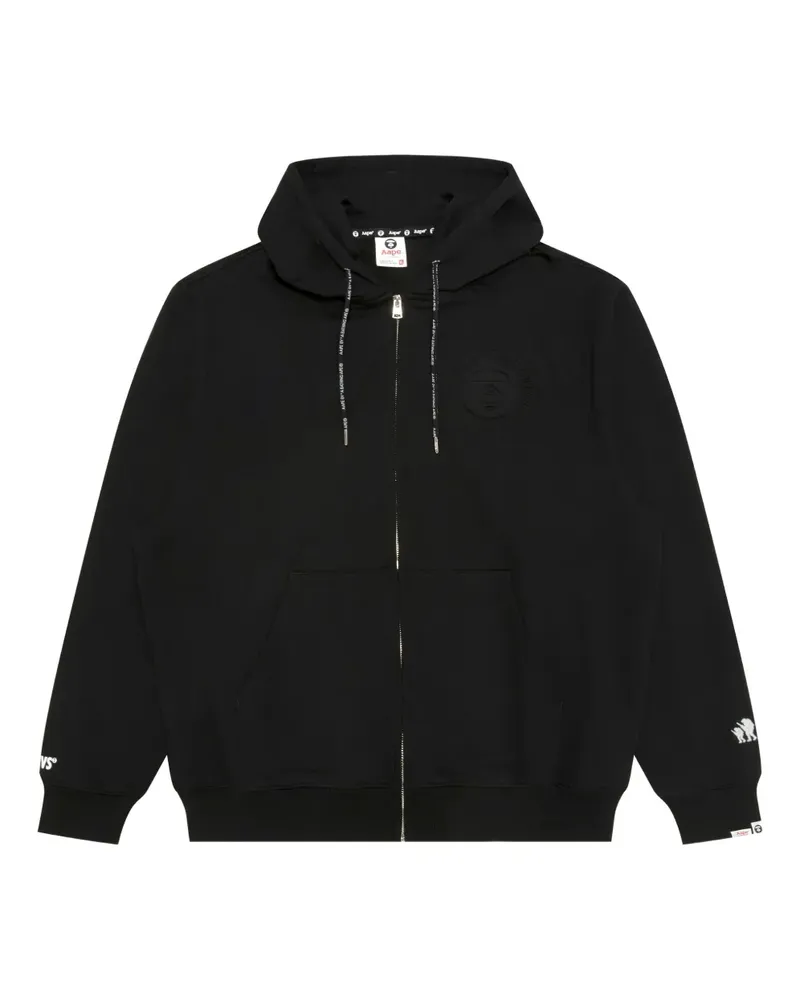 BAPE Kapuzenjacke mit Logo-Prägung - Schwarz Schwarz