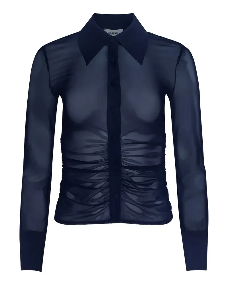 L'Agence Isola Hemd aus Mesh - Blau Blau