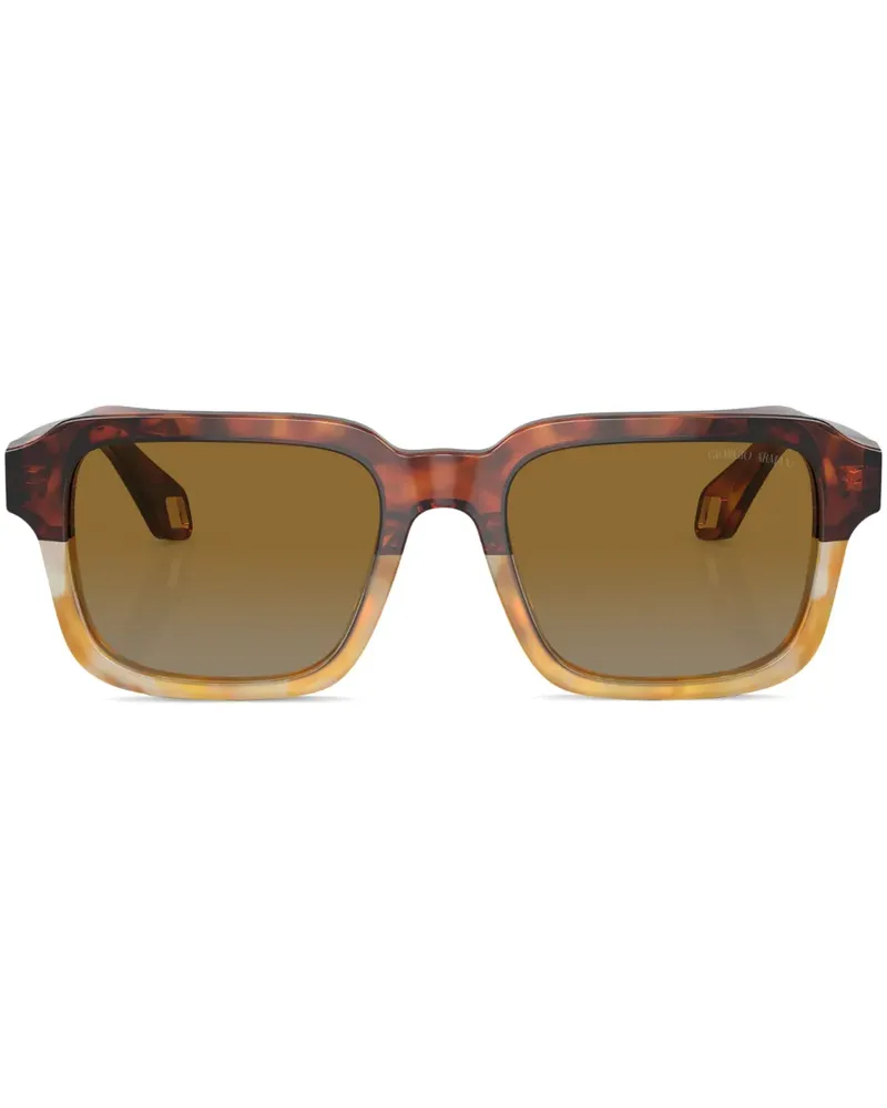 Giorgio Armani Sonnenbrille mit eckigem Gestell - Braun Braun