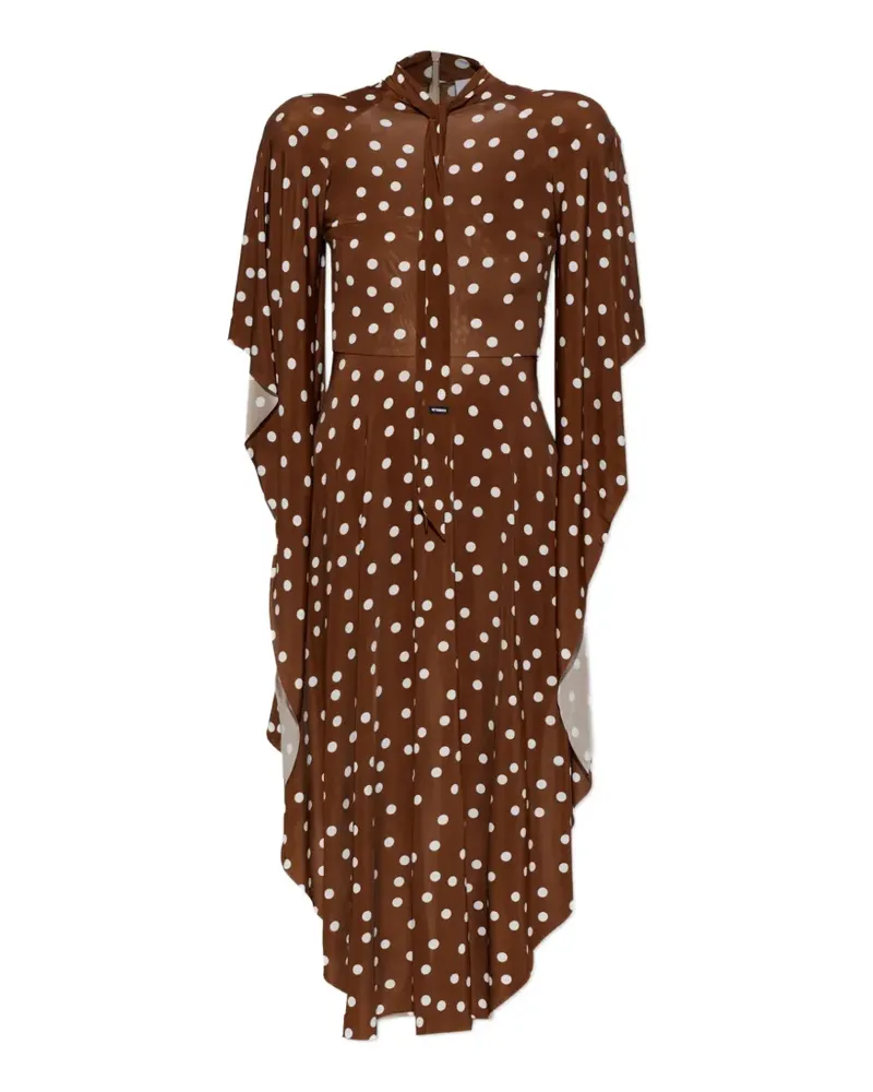 VETEMENTS polka-dot pattern asymmetric dress - Braun Braun