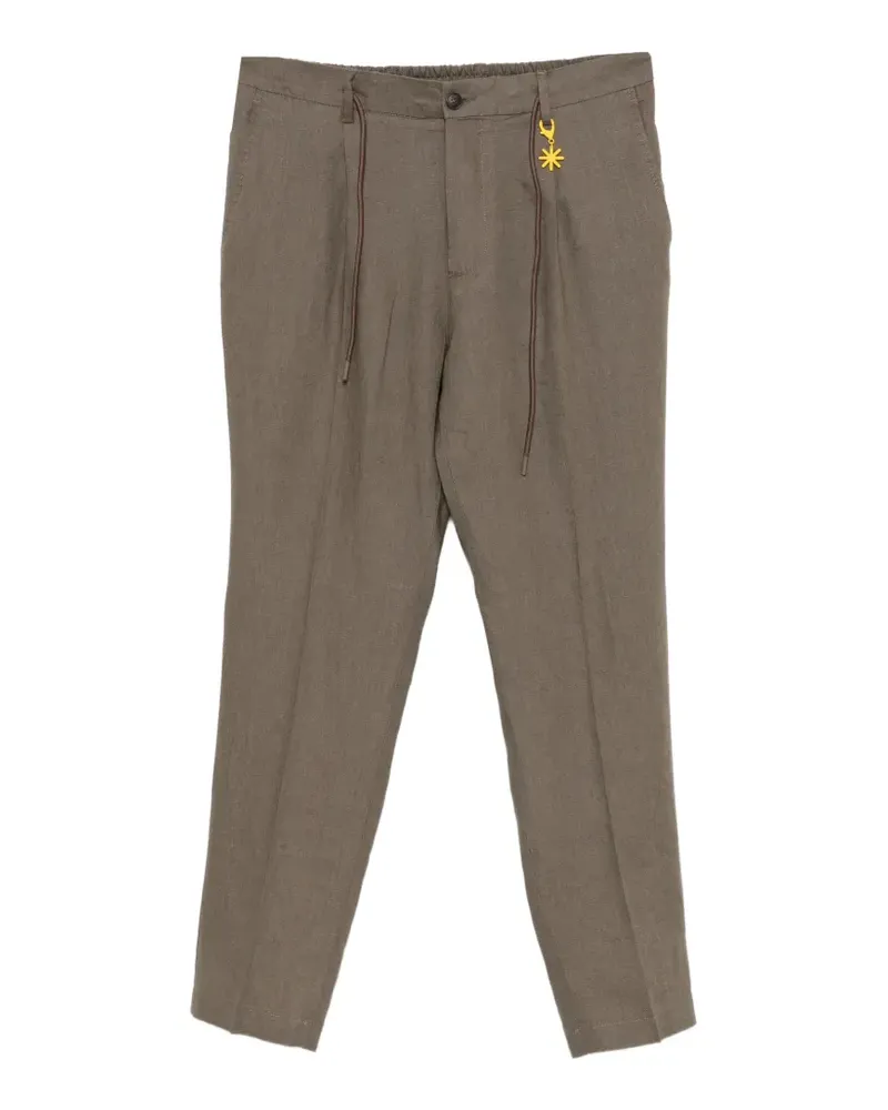 Manuel Ritz drawstring linen trousers - Nude Nude