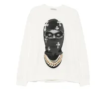 graphic-print hoodie - Nude