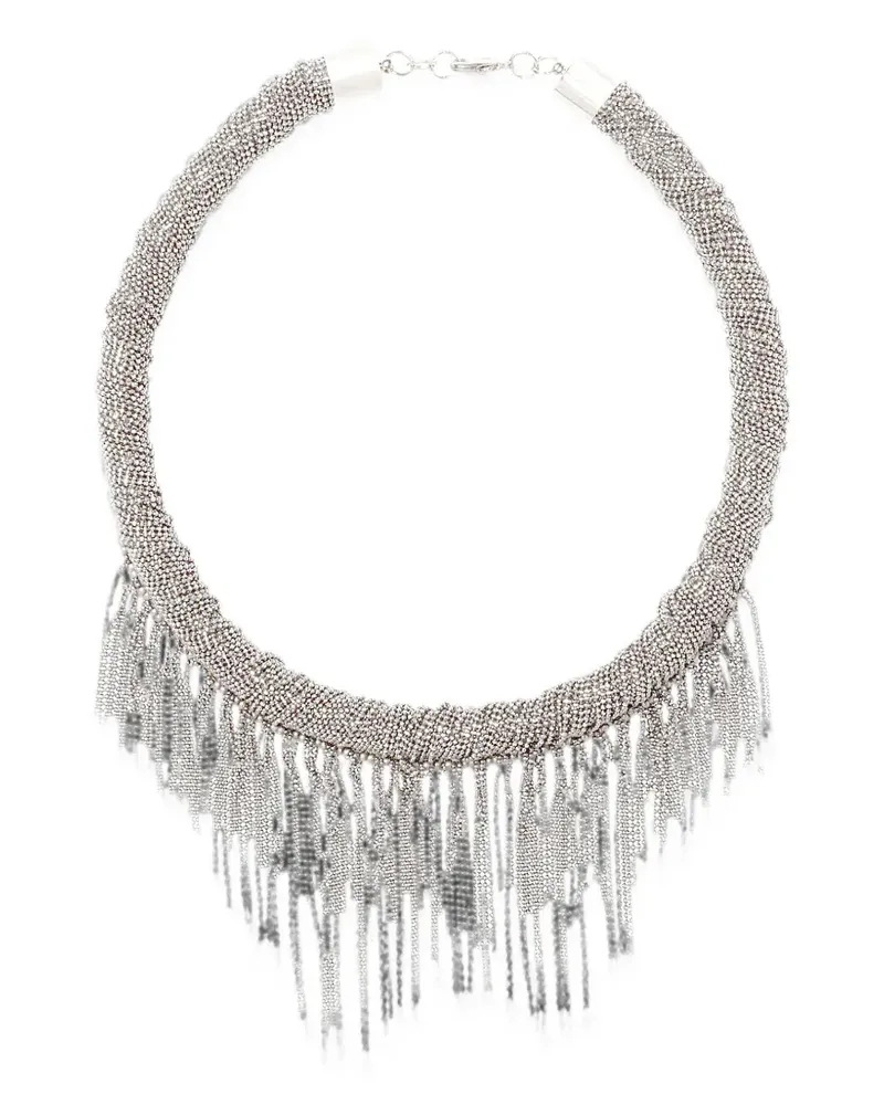 Fabiana Filippi Filo beaded fringe-detail necklace - Silber Silber