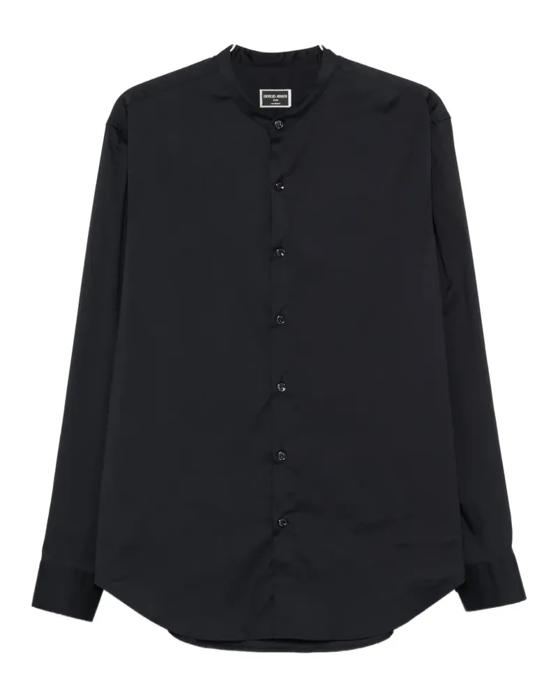 Giorgio Armani mandarin-collar long-sleeve shirt - Blau Blau