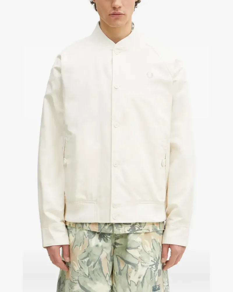 Fred Perry Hemdjacke mit Logo-Stickerei - Weiß Weiß