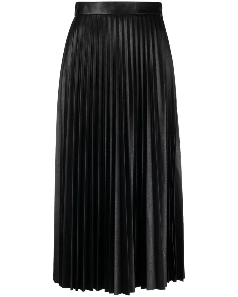 Maison Margiela Faltenrock aus Faux-Leder - Schwarz Schwarz